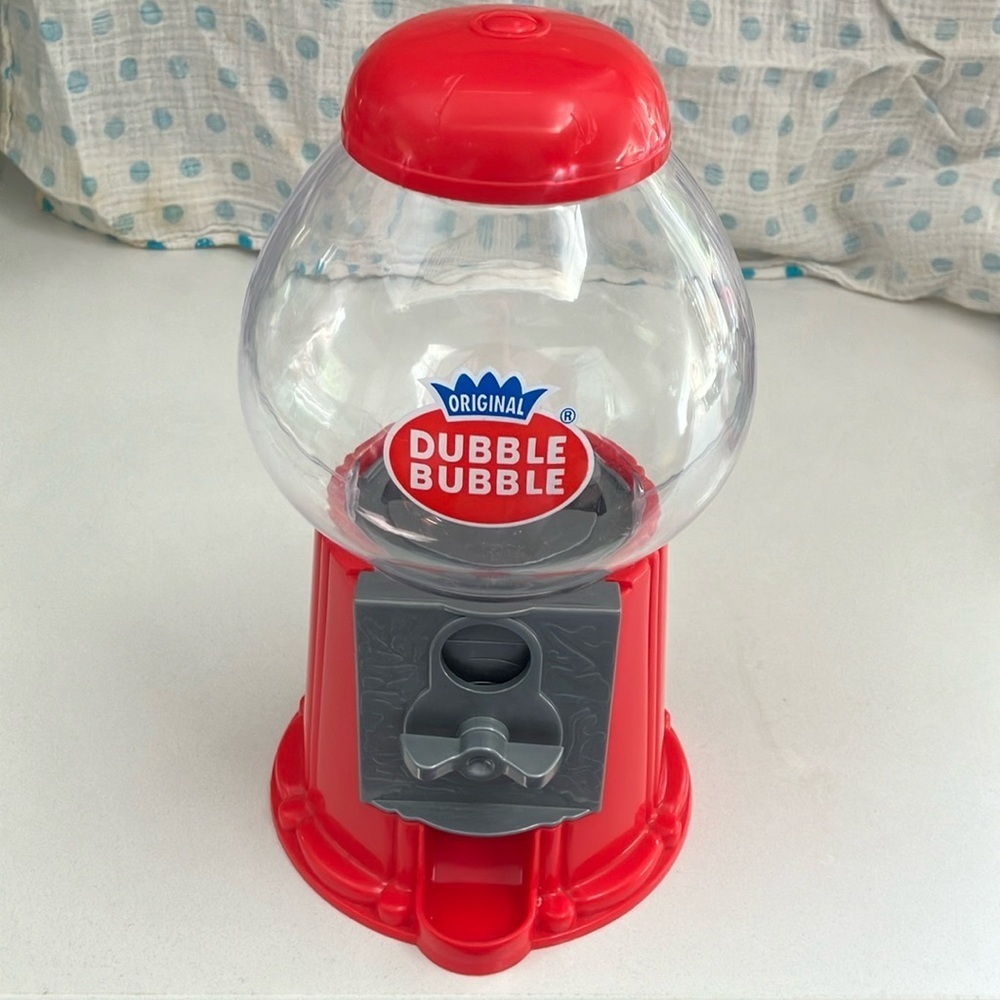 Dubble Bubble Red Gumball Dispenser Machine Toy plastic vintage style